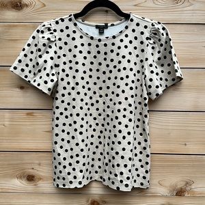 Ann Taylor Petite Dot Flutter Sleeve Top size XXS PETITE